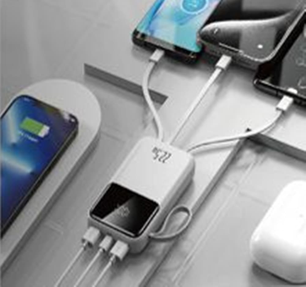 POWER BANK A RICARICA RAPIDA 12000MAH PD22,5W CON 4 CAVI INTEGRATI DISPLAY LED Q-DC268 - 4