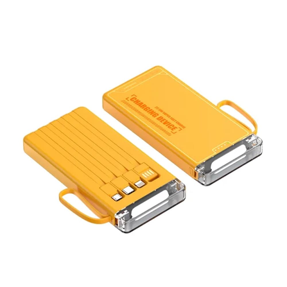 POWER BANK PORTATILE A RICARICA RAPIDA DA 12000 MAH CON LUCE LED 4 CAVI INTEGRATI Q-DC456 - 6