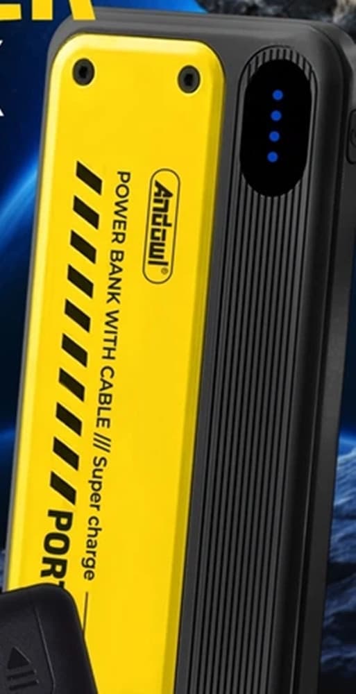 POWER BANK PORTATILE Q-DC98 12000MAH 10,5W 5V/2.1A CON CAVI INTEGRATI INDICATORI LED - 3