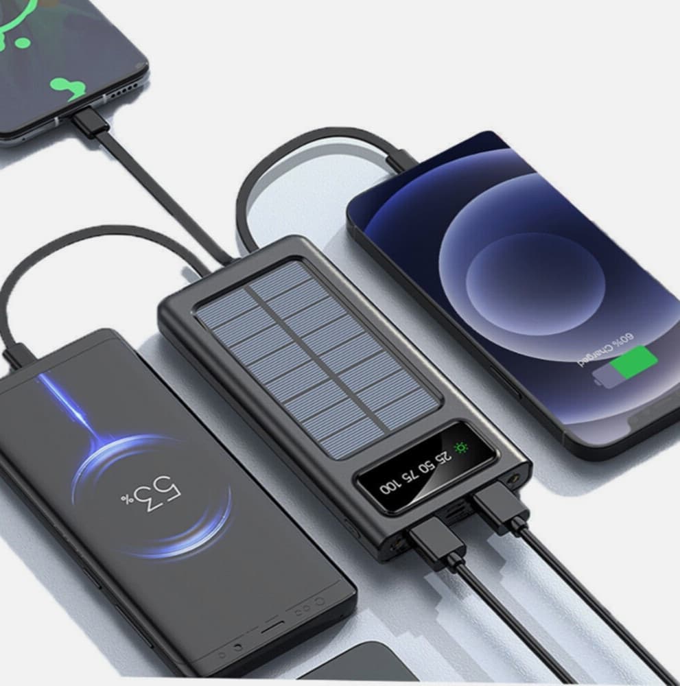 POWER BANK SOLARE 68000 MAH BATTERIA ESTERNA PORTATILE 3.0A CON RICARICA RAPIDA - 3
