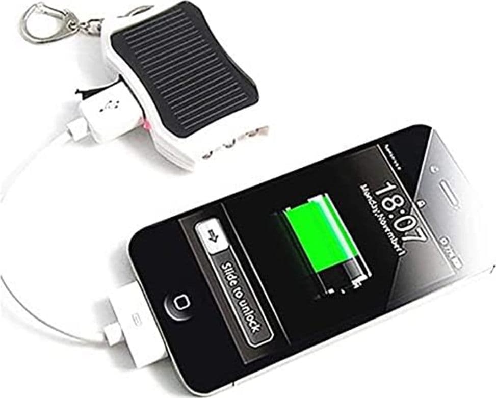 POWER BANK SOLARE PORTABILE A PORTACHIAVI CARICATORE ESTERNO EMERGENZA CON LUCI LED USB - 4