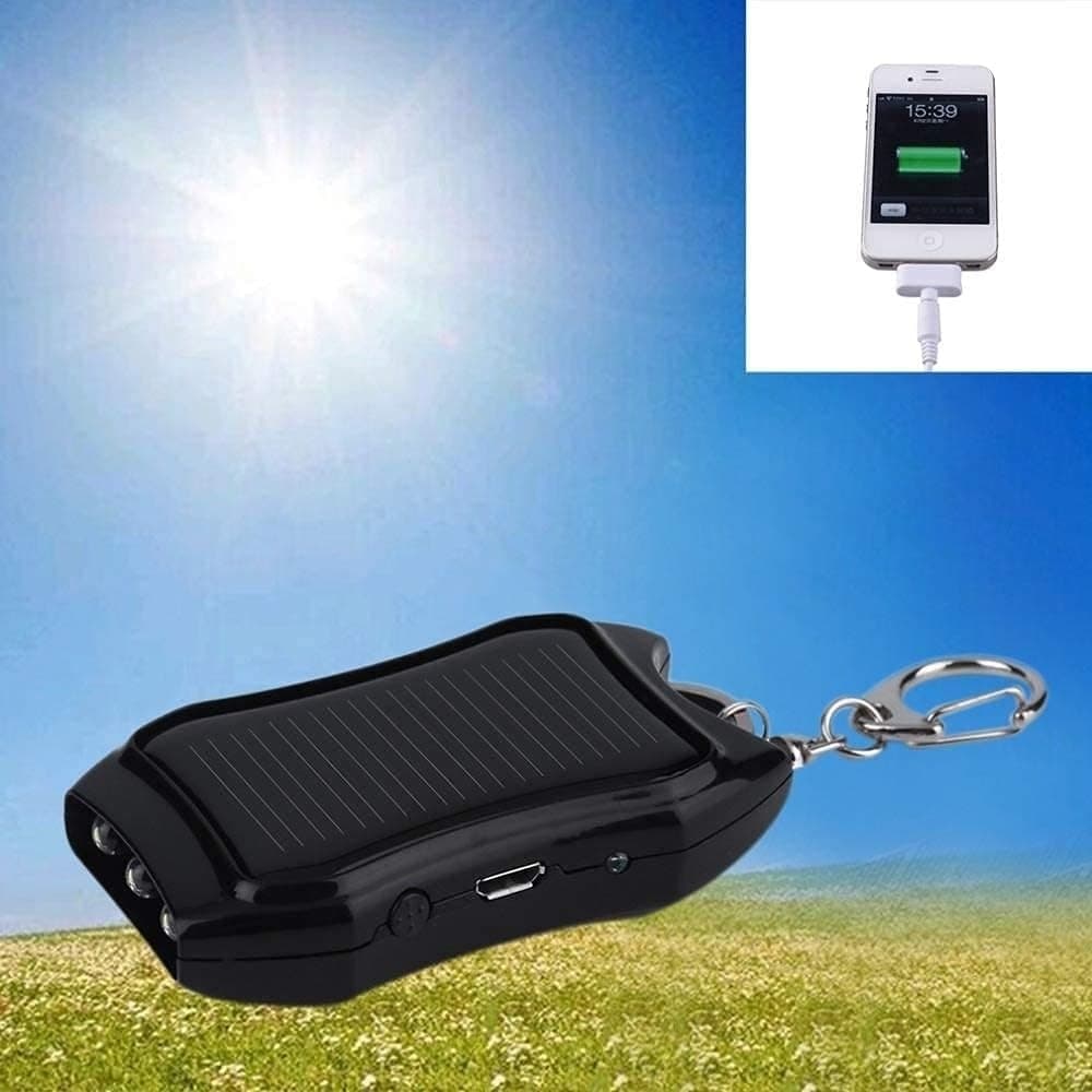 POWER BANK SOLARE PORTABILE A PORTACHIAVI CARICATORE ESTERNO EMERGENZA CON LUCI LED USB - 5