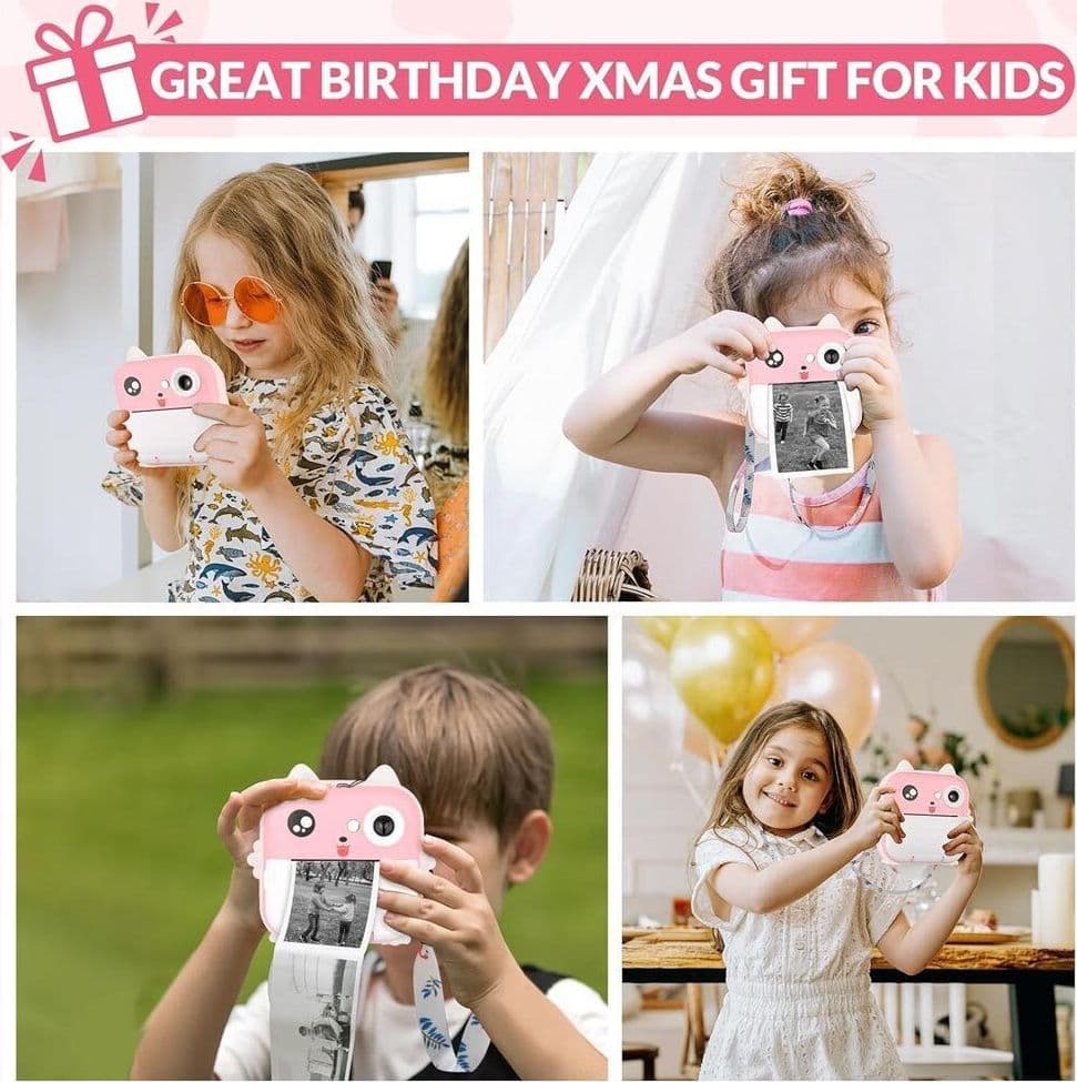 FOTOCAMERA DIGITALE PER BAMBINI CON SCHERMO DA 2,4" PER STAMPA TERMICA ISTANTANEA C6 - 14