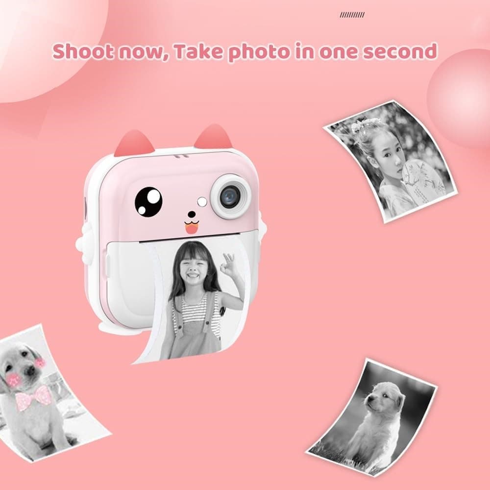 FOTOCAMERA DIGITALE PER BAMBINI CON SCHERMO DA 2,4" PER STAMPA TERMICA ISTANTANEA C6 - 6