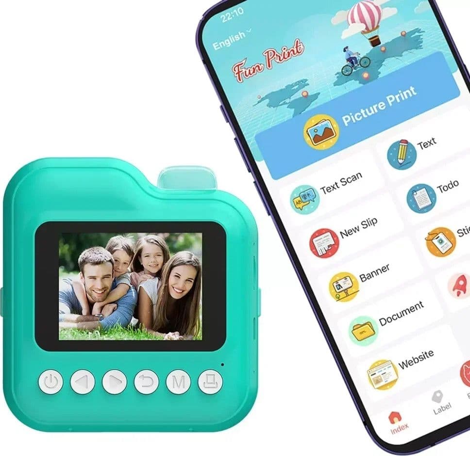 FOTOCAMERA DIGITALE CON STAMPA ISTANTANEA PER BAMBINI CON SCHERMO IPS 2,4″ ZOOM OTTICO C8 - 9