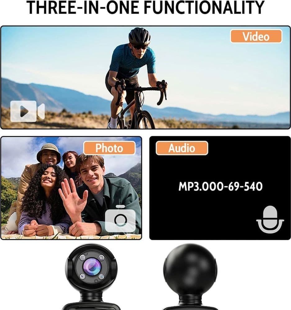 FOTOCAMERA TASCABILE WIFI ACTION CAMERA VIDEOCAMERA PORTATILE REGISTRATORE MULTIFUNZIONE - 5
