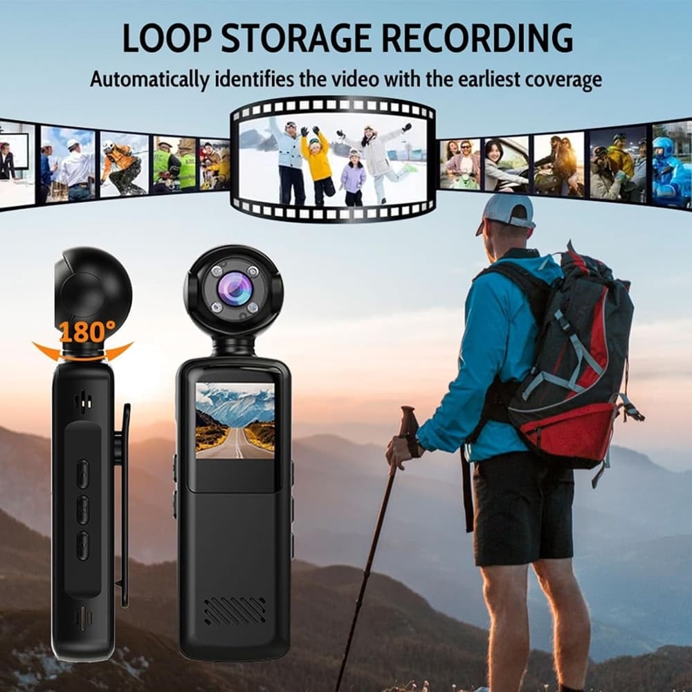 FOTOCAMERA TASCABILE WIFI ACTION CAMERA VIDEOCAMERA PORTATILE REGISTRATORE MULTIFUNZIONE - 6