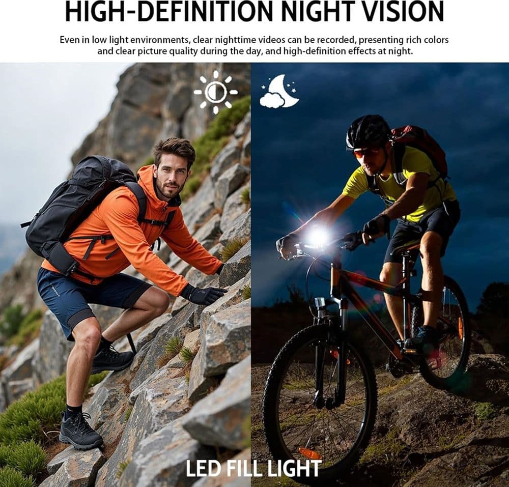 FOTOCAMERA TASCABILE WIFI ACTION CAMERA VIDEOCAMERA PORTATILE REGISTRATORE MULTIFUNZIONE - 7