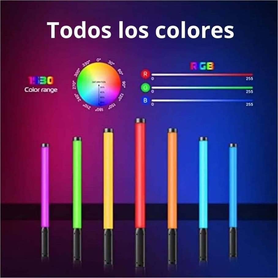 LAMPADA A BACCHETTA TUBO LUMINOSO LED RGB PORTATILE MY-7409 PER FOTO VIDEO TIKTOK VLOG - 4
