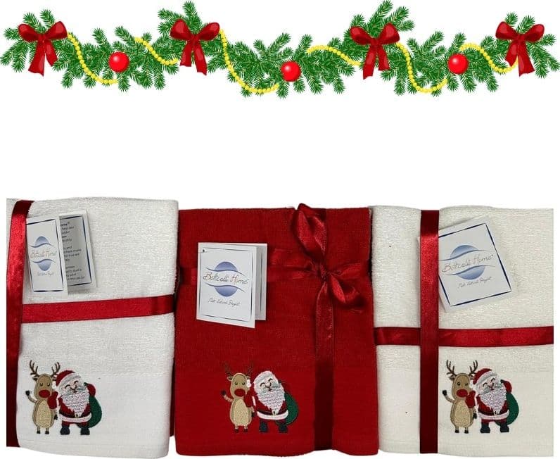 Strofinacci natalizi 2 pezzi Botticelli Home Babbo Natale - 2