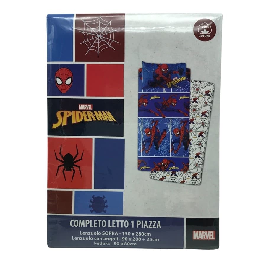 Completo letto singolo Spiderman Puzzle Marvel in cotone - 3