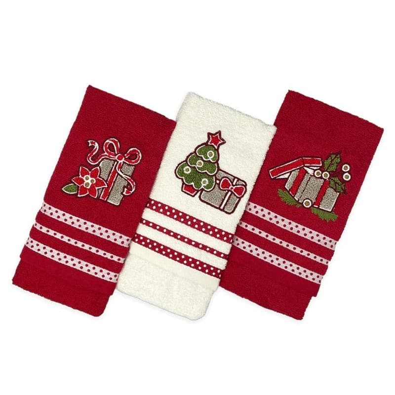 Strofinacci natalizi 3 pezzi Vingi Ricami Gift - 2