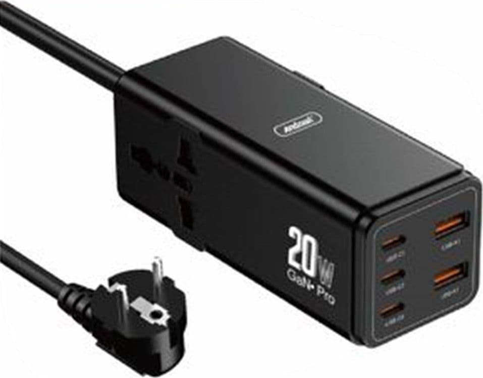 CIABATTA PRESA INTELLIGENTE MULTIPRESA CON 3 PORTE TYPE-C 2 PORTE USB RICARICA 20W Q-CD979