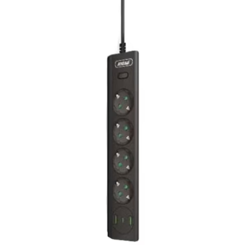 CIABATTA MULTIPRESA ELETTRICA 4 PRESE+2 PORTE USB RICARICA RAPIDA CON INTERRUTTORE Q-PX400 - 4