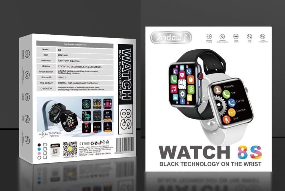 SMARTWATCH OROLOGIO DA POLSO BLUETOOTH3.0 BATTERIA DA 380MAH SCHERMO TFT DA 1.75" WATCH 8S - 2