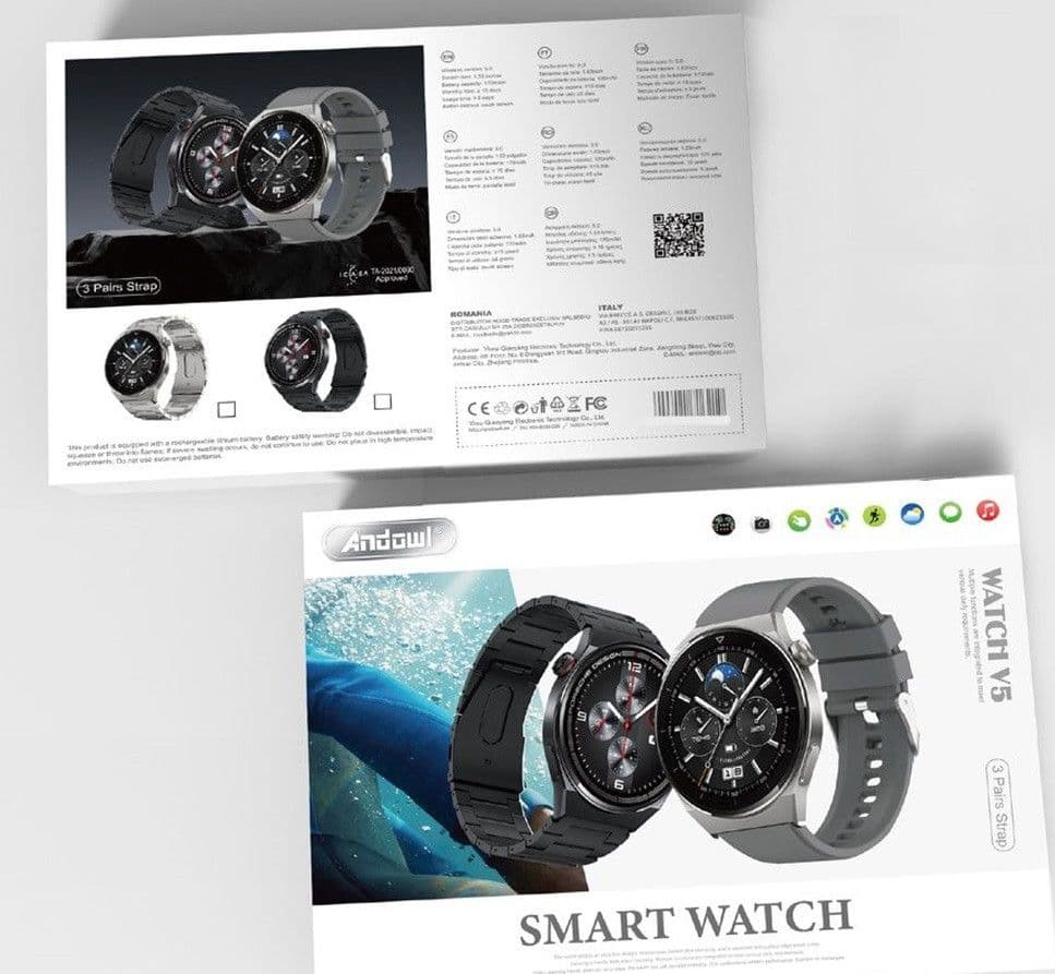 SMARTWATCH OROLOGIO INTELLIGENTE V5 CON 3 CINTURINI TOUCH SCREEN BATTERIA DA 170 MAH - 3