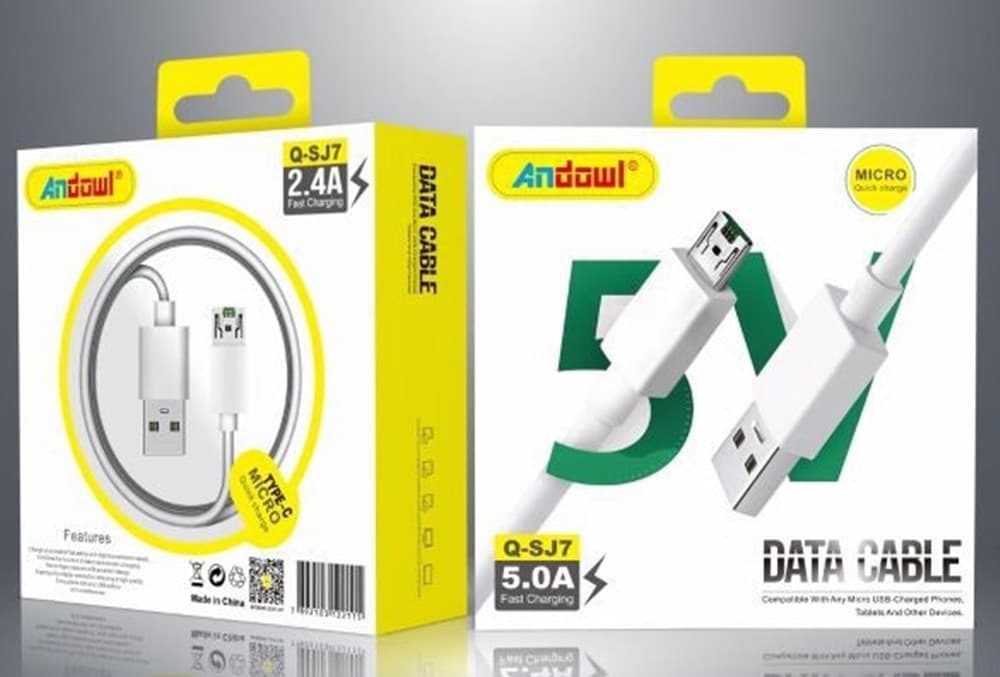 CAVO DA USB 2.0 A MICRO USB 5.0A PER RICARICA RAPIDA TRASFERIMENTO DATI 1 MT Q-SJ7 - 2