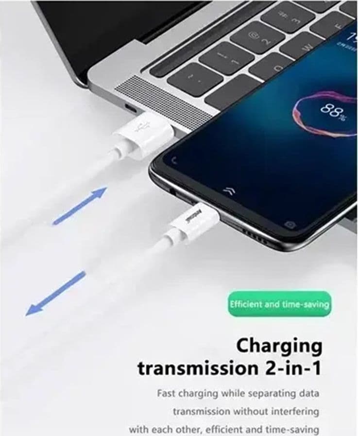 CAVO RICARICA RAPIDA TRASFERIMENTO DATI DA USB 2.0 A MICRO USB 3.1A 1MT FLESSIBILE Q-SJ1B - 2