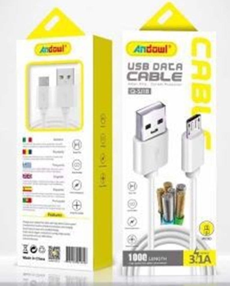 CAVO RICARICA RAPIDA TRASFERIMENTO DATI DA USB 2.0 A MICRO USB 3.1A 1MT FLESSIBILE Q-SJ1B - 3