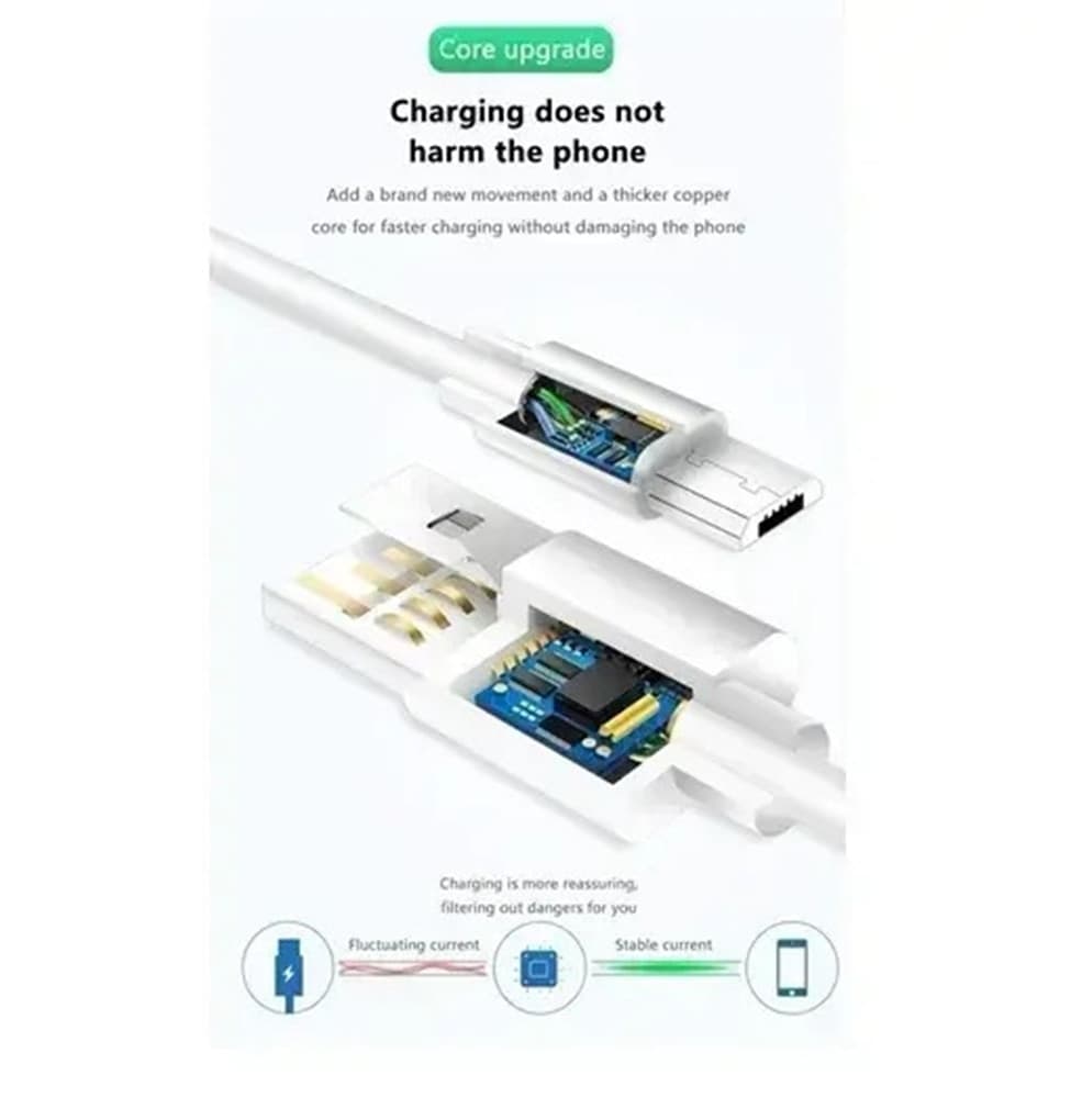 CAVO RICARICA RAPIDA TRASFERIMENTO DATI DA USB 2.0 A MICRO USB 3.1A 1MT FLESSIBILE Q-SJ1B - 8