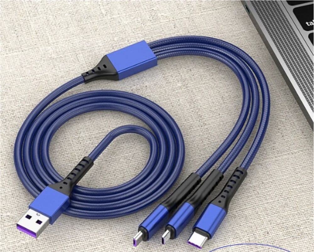 CAVO DATI 3IN1 RICARICA RAPIDA 5.1A DA USB A MICRO USB TYPE-C LIGHTNING DA 1,2MT Q-SJ665 - 13