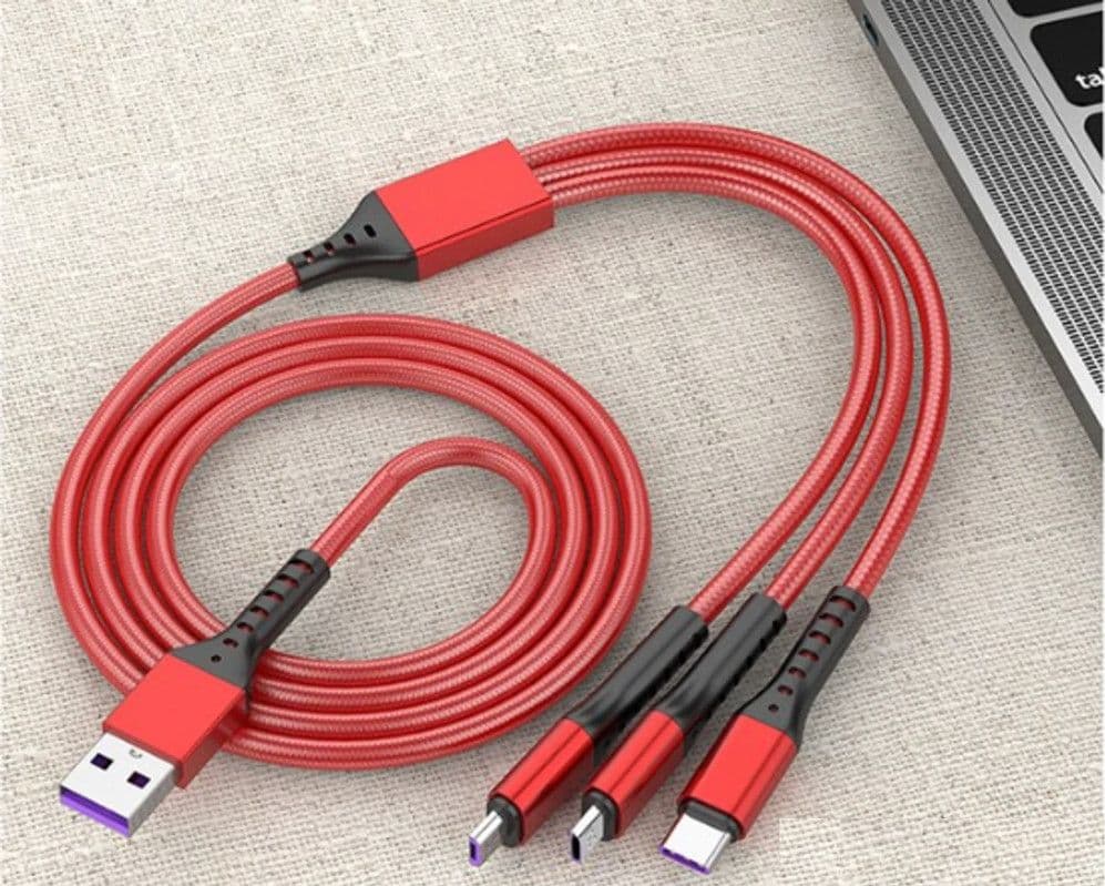 CAVO DATI 3IN1 RICARICA RAPIDA 5.1A DA USB A MICRO USB TYPE-C LIGHTNING DA 1,2MT Q-SJ665 - 15