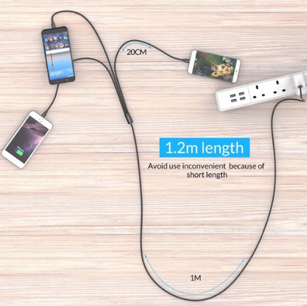 CAVO DATI 3IN1 RICARICA RAPIDA 5.1A DA USB A MICRO USB TYPE-C LIGHTNING DA 1,2MT Q-SJ665 - 10