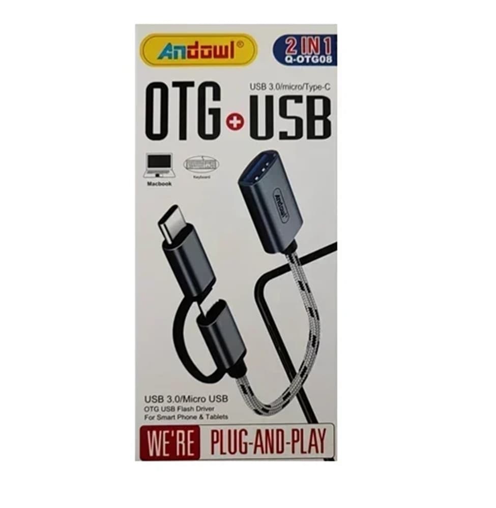 ADATTATORE CONVERTITORE OTG 2 IN 1 DA USB 3.0 MICRO USB TYPE-C PLUG & PLAY Q-OTG08 - 3