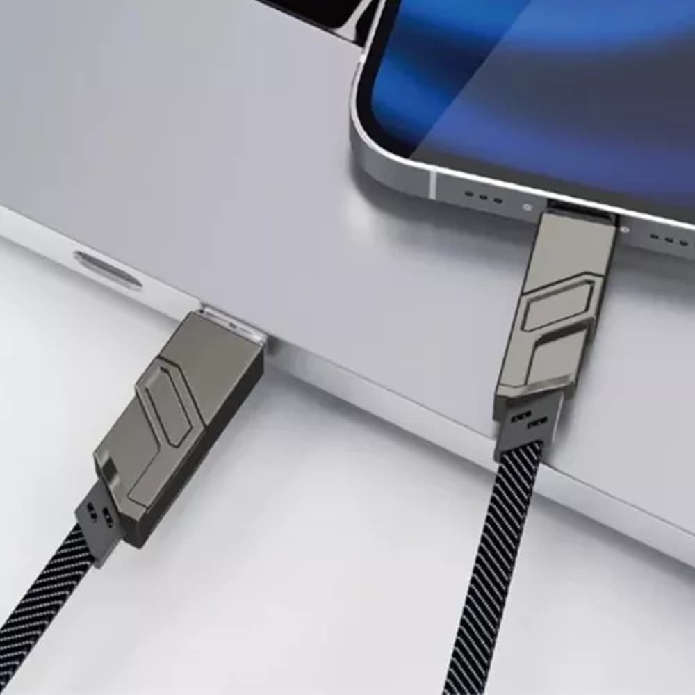 CAVO DATI RICARICA LIGHTNING USB TYPE-C Q-SJ886 4 IN 1 60 W 100 CM MULTIFUNZIONE - 3