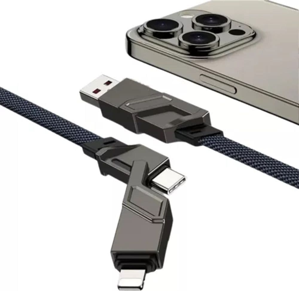 CAVO DATI RICARICA LIGHTNING USB TYPE-C Q-SJ886 4 IN 1 60 W 100 CM MULTIFUNZIONE - 4
