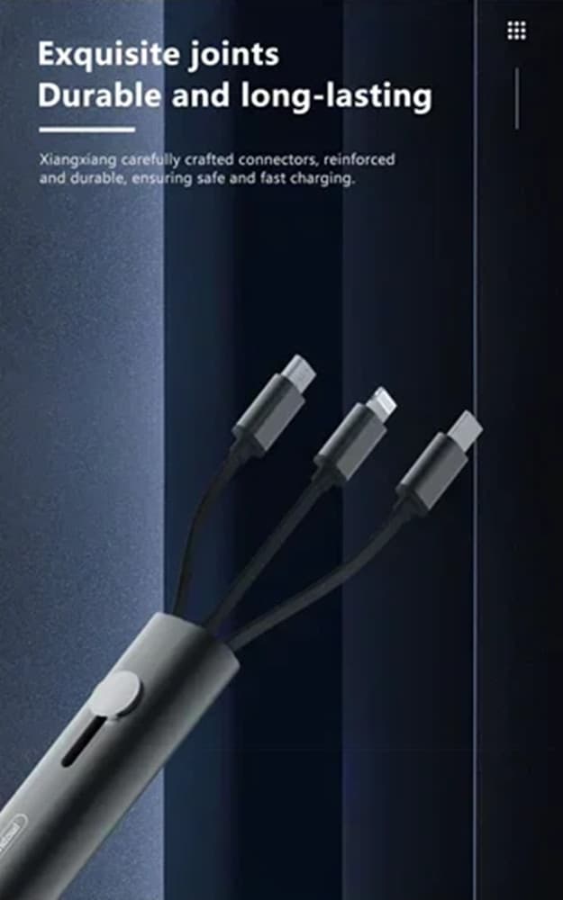 CAVO DI RICARICA TRASFERIMENTO DATI 6 IN 1 DA USB A MICRO USB/LIGHTNING/TYPE-C 40W Q-SJ11 - 5