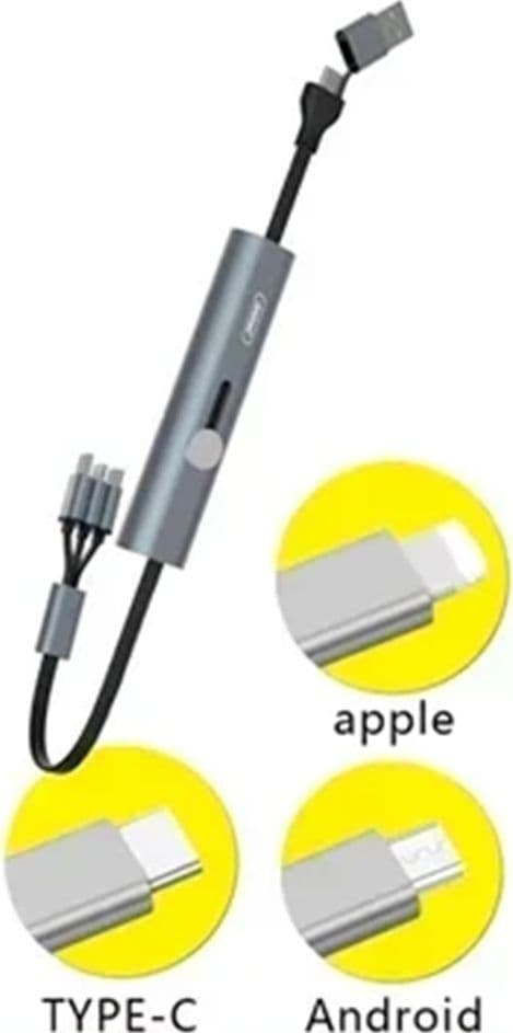 CAVO DI RICARICA TRASFERIMENTO DATI 6 IN 1 DA USB A MICRO USB/LIGHTNING/TYPE-C 40W Q-SJ11 - 7