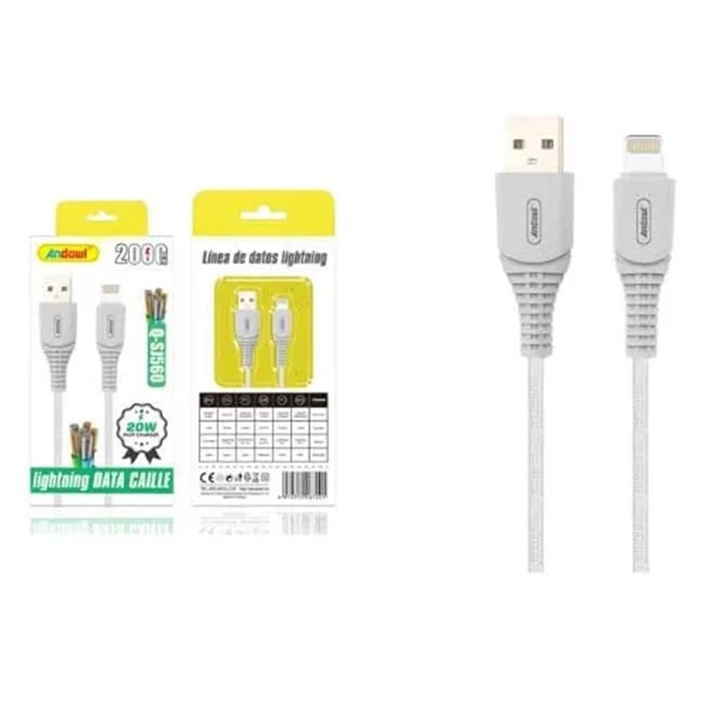 CAVO TRASFERIMENTO DATI RICARICA VELOCE USB A LIGHTNING 20W DA 2MT RESISTENTE Q-SJ560 - 3