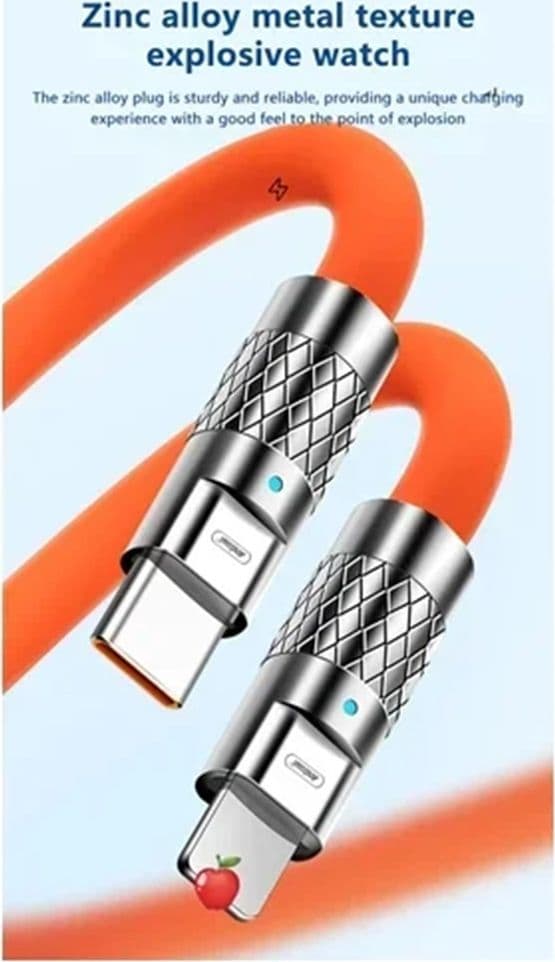 CAVO PER TRASFERIMENTO DATI RICARICA RAPIDA Q-SJ980 DA TYPE-C A LIGHTNING 30W DA 1 MT - 7