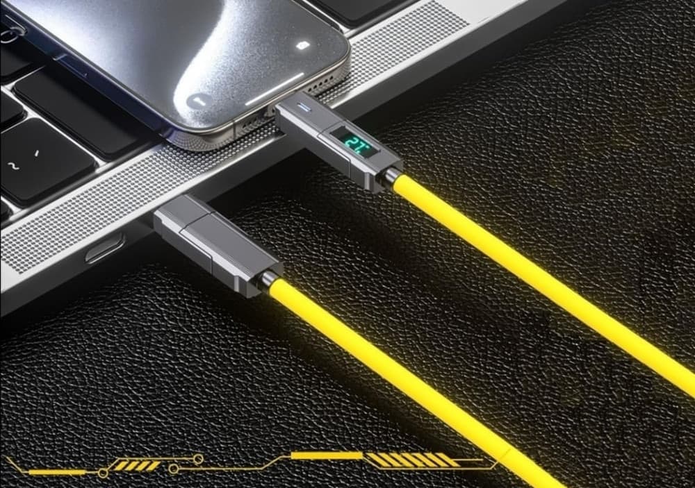 CAVO DI RICARICA DATI CON DISPLAY LED 100W DA TYPE-C/USB A TYPE-C/LIGHTNING 1MT Q-SJ534 - 5