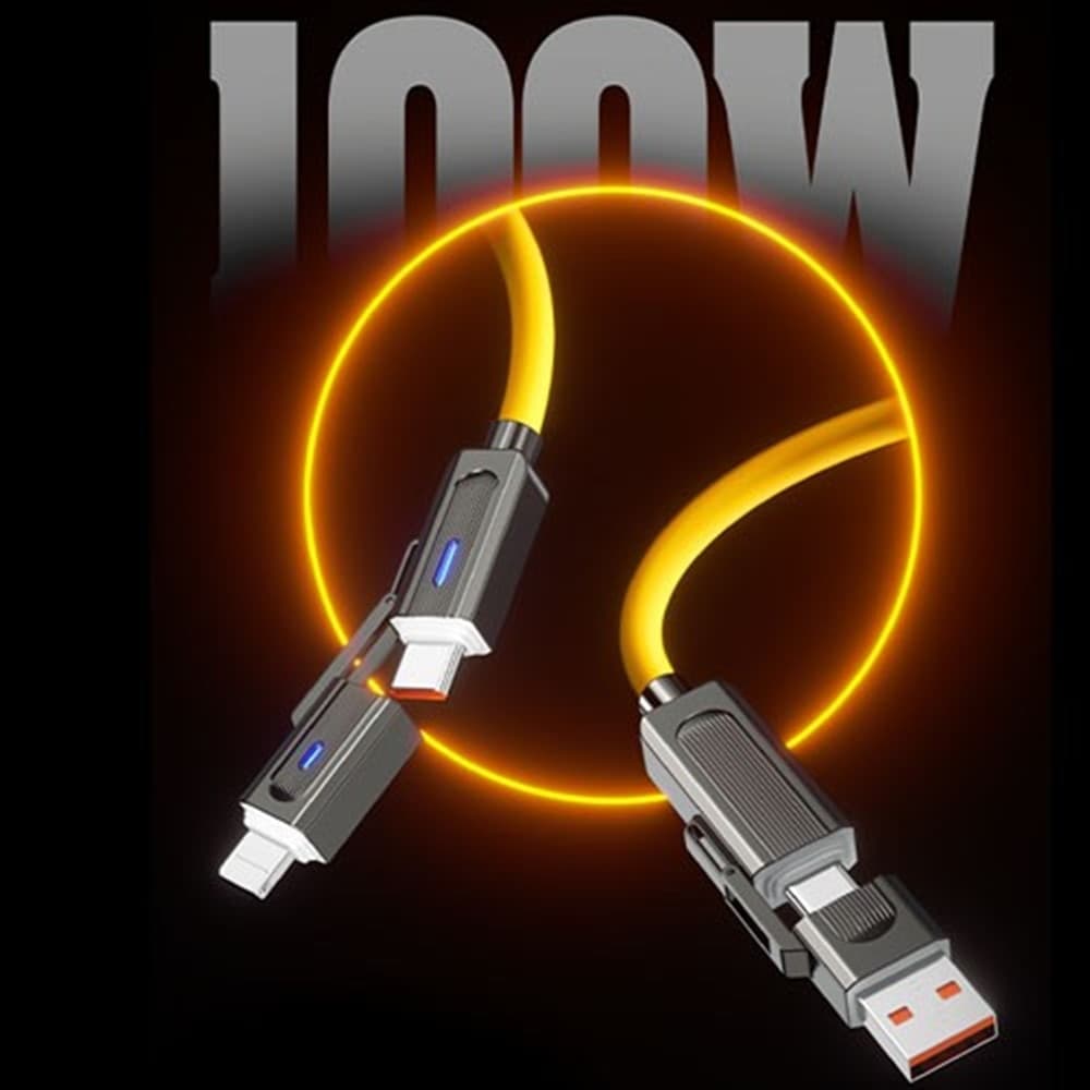 CAVO USB 4 IN 1 TRASFERIMENTO DATI 480MBPS RICARICA RAPIDA DA 100 W 1,5 MT Q-SJ58 - 3