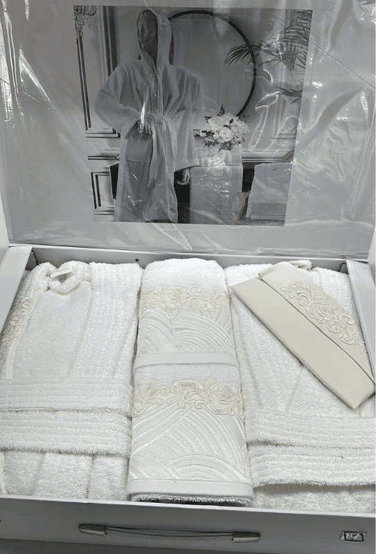 Completo bagno corredo sposa in spugna Botticelli Home Adele - 2