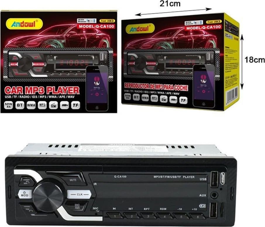 SISTEMA AUDIO LETTORE MP3 RADIO PER AUTO 1DIN 50WX4 BLUETOOTH / USB / WIFI / GPS Q-CA100 - 6