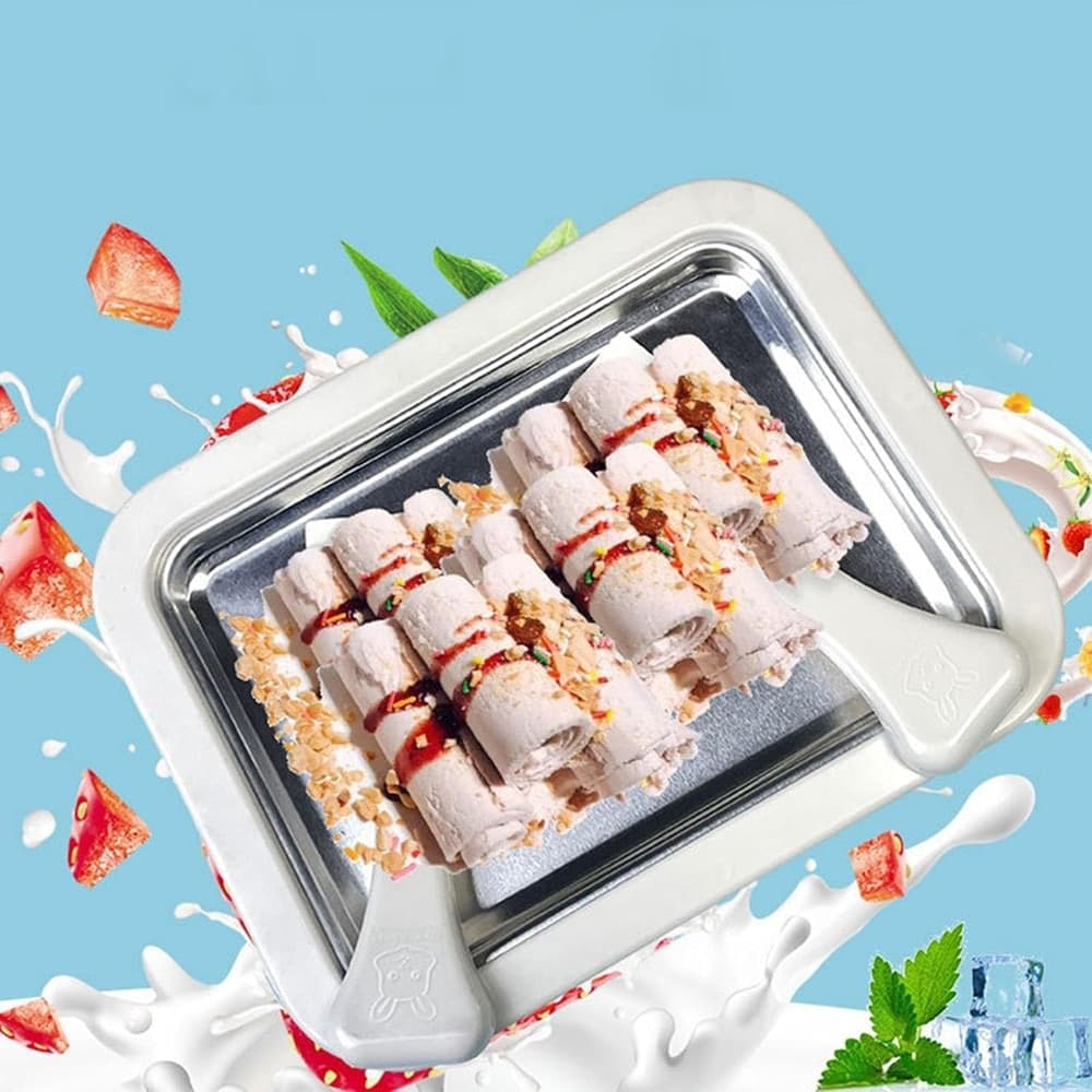 VASSOIO PIASTRA GELATIERA IN ACCIAIO PER PREPARARE GELATO SORBETTO YOGURT CON SPATOLE - 11