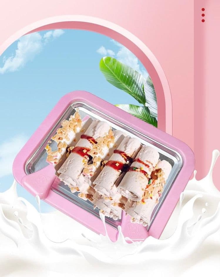 VASSOIO PIASTRA GELATIERA IN ACCIAIO PER PREPARARE GELATO SORBETTO YOGURT CON SPATOLE - 3