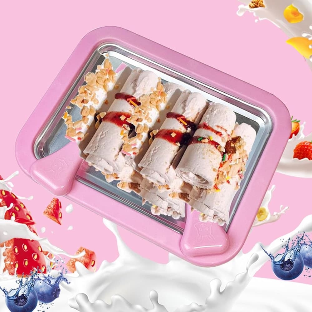VASSOIO PIASTRA GELATIERA IN ACCIAIO PER PREPARARE GELATO SORBETTO YOGURT CON SPATOLE - 10