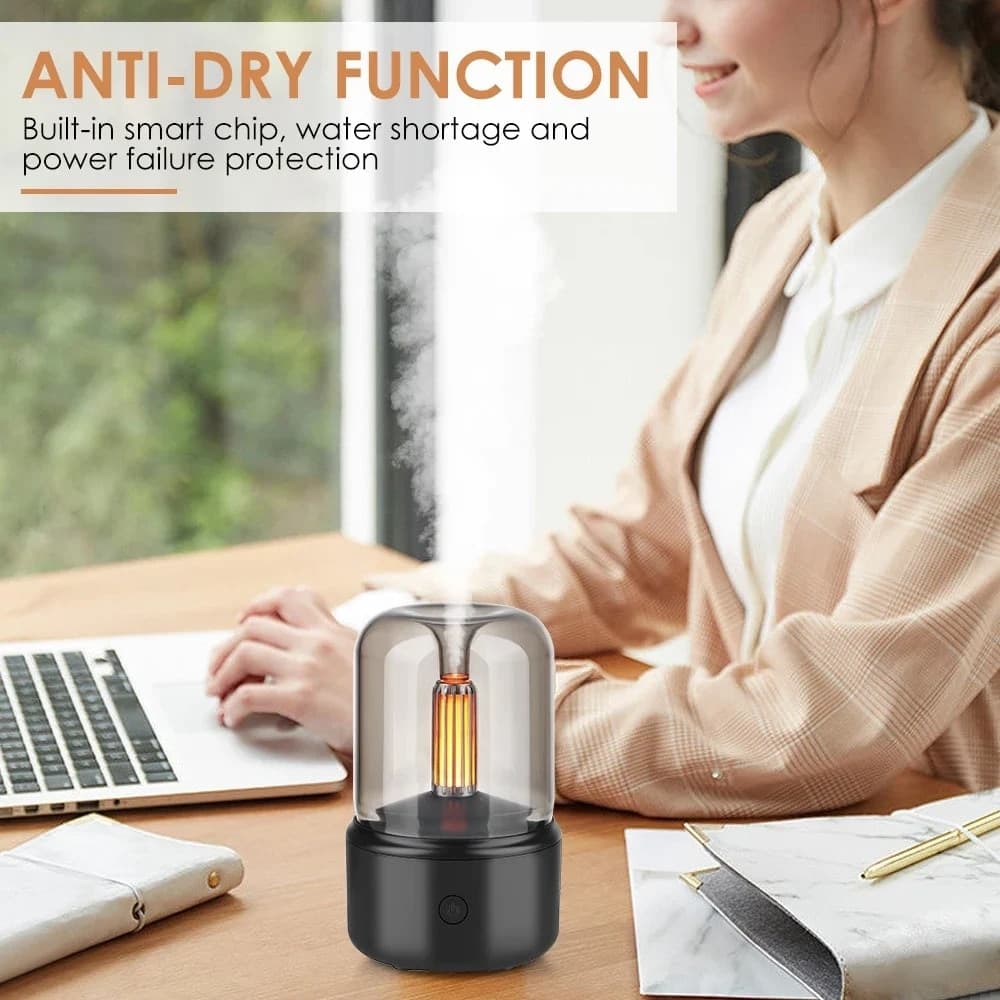 MINI UMIDIFICATORE DIFFUSORE DI AROMI 130ML CON ILLUMINAZIONE A LED USB PORTATILE Q-JS112 - 10