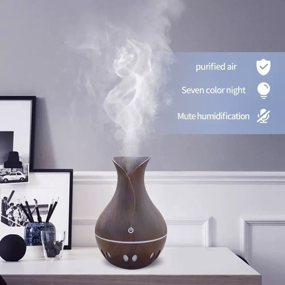 UMIDIFICATORE AMBIENTE AROMA DIFFUSORE OLIO ESSENZIALE SILENZIOSA USB 7 COLORI LED UFFICIO - 8