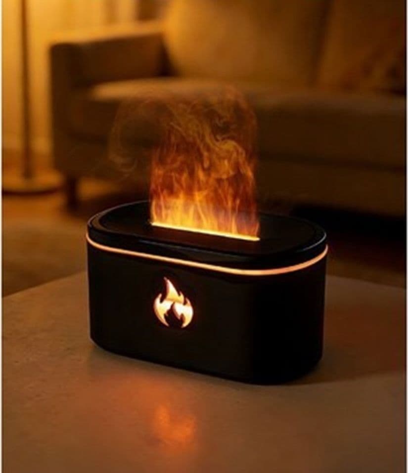 MINI DIFFUSORE OLI ESSENZIALI PER AROMATERAPIA UMIDIFICATORE CON LUCI LED EFFETTO FIAMMA - 4