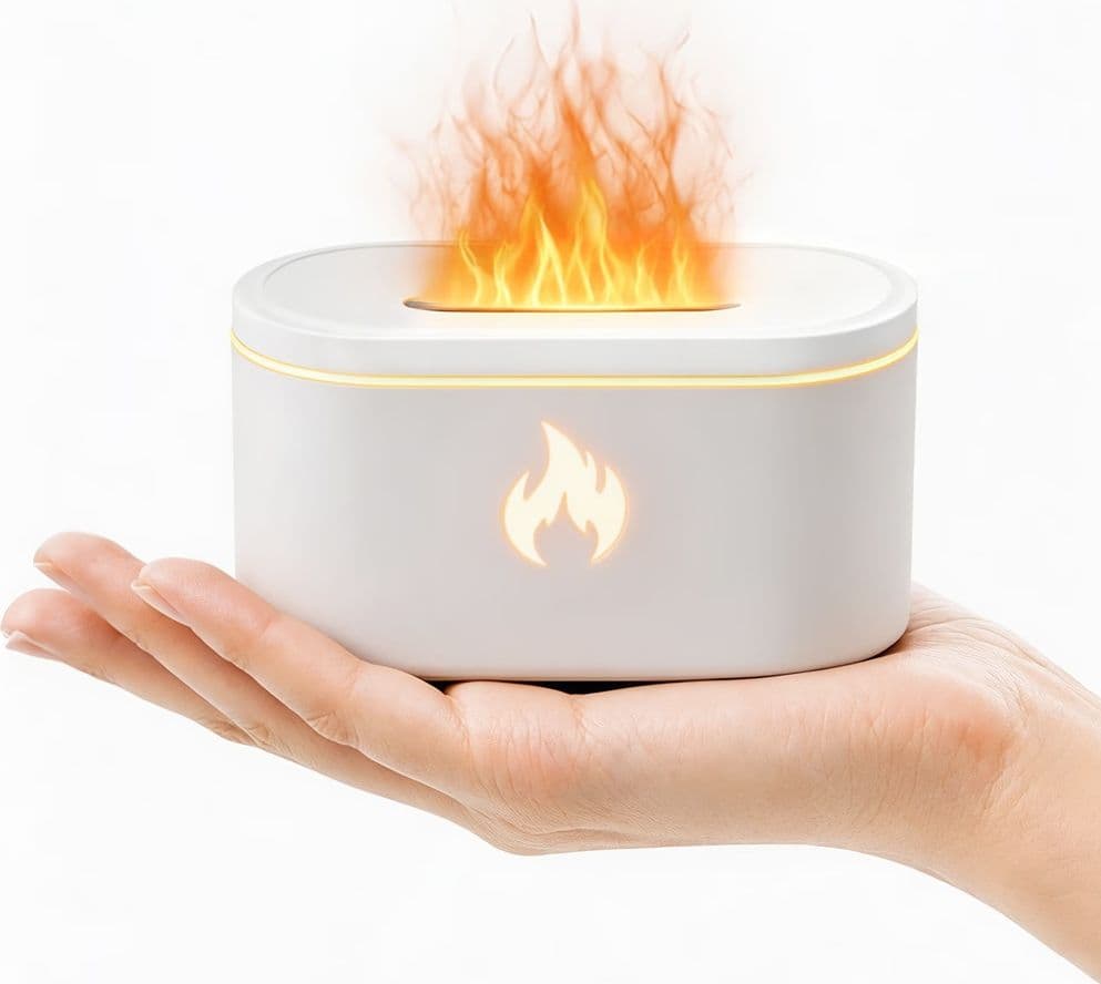 MINI DIFFUSORE OLI ESSENZIALI PER AROMATERAPIA UMIDIFICATORE CON LUCI LED EFFETTO FIAMMA - 6
