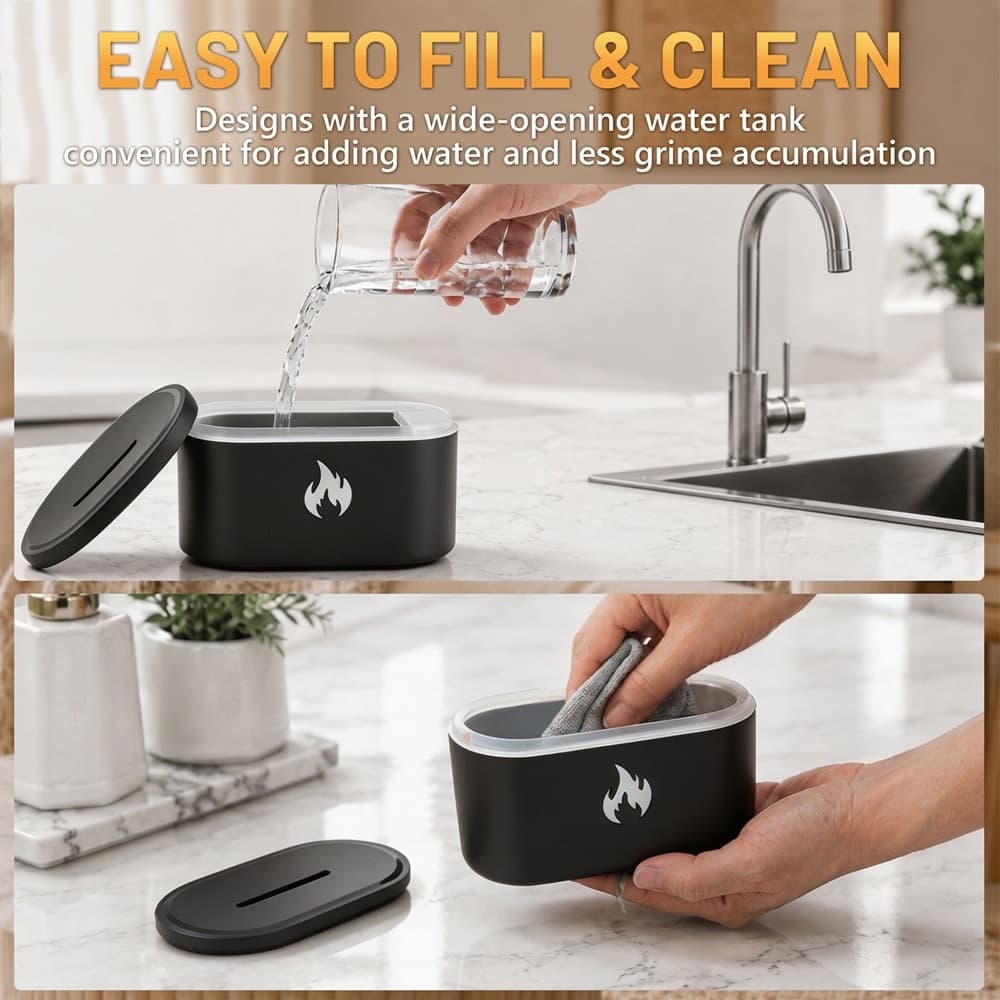 MINI DIFFUSORE OLI ESSENZIALI PER AROMATERAPIA UMIDIFICATORE CON LUCI LED EFFETTO FIAMMA - 7
