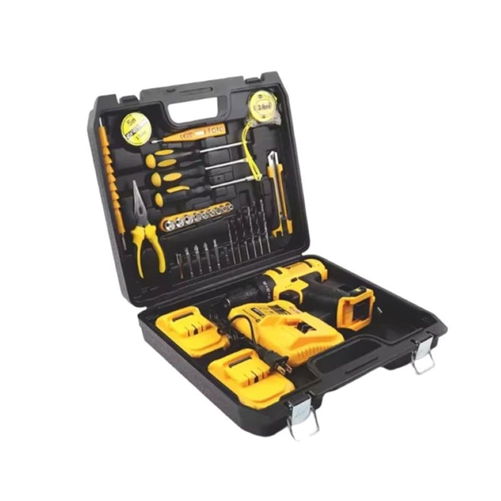SET DI ATTREZZI TRAPANO A PERCUSSIONE AVVITATORE ELETTRICO A BATTERIA 24V 2X5AH Q-GJ011 - 3