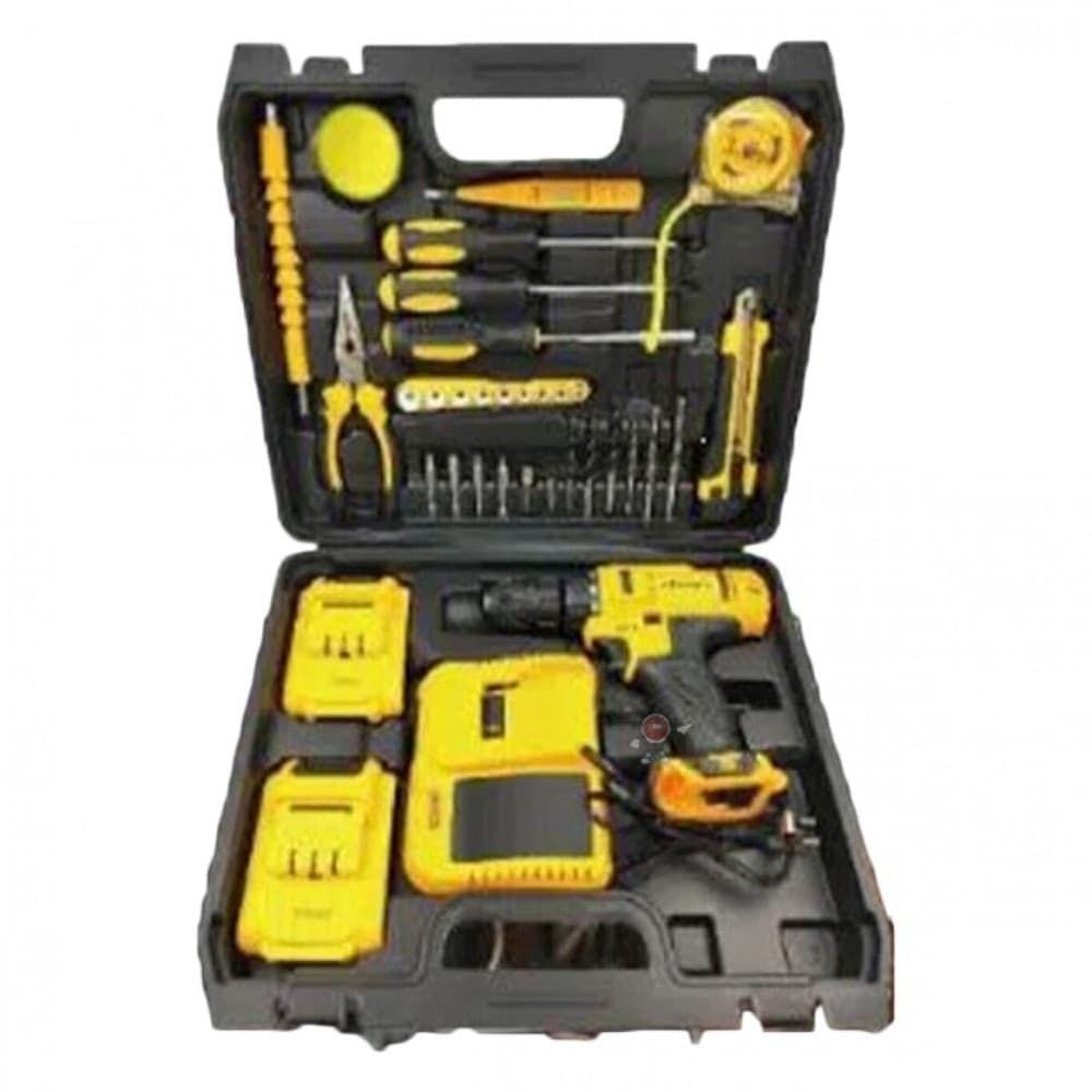 SET DI ATTREZZI TRAPANO A PERCUSSIONE AVVITATORE ELETTRICO A BATTERIA 24V 2X5AH Q-GJ011 - 4