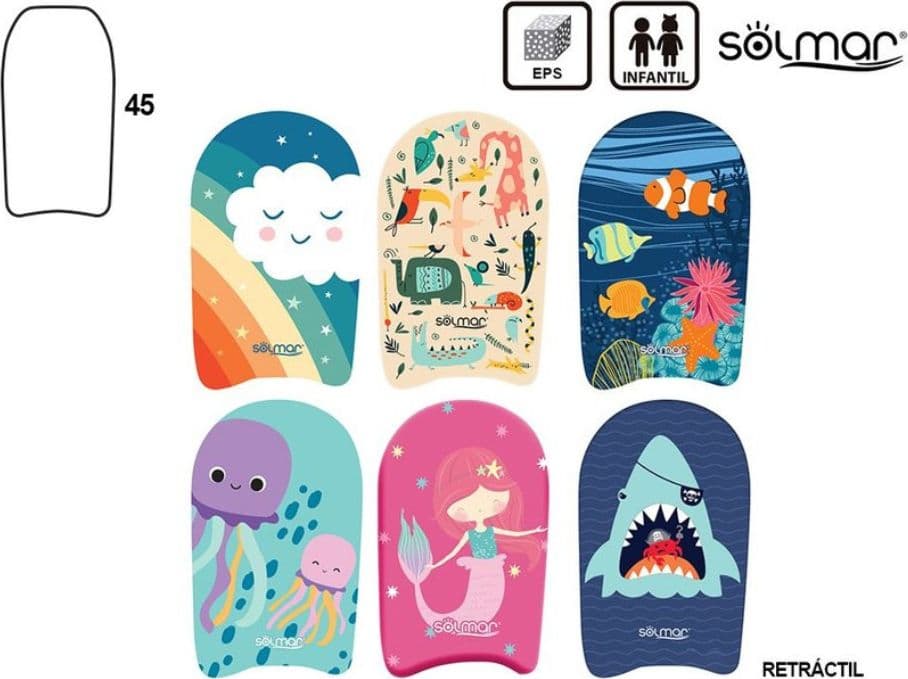Tavoletta Nuoto Bambino Galleggiante 45cm Piscina EPS Fantasia Colorata - 2