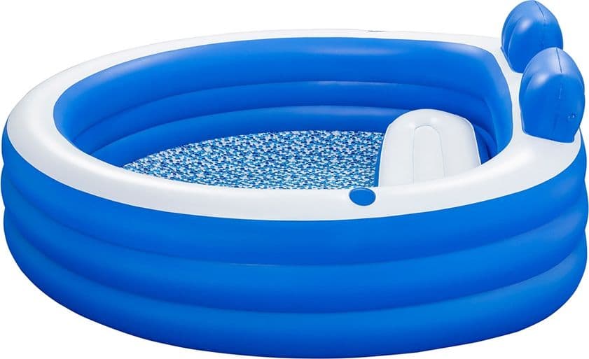 PISCINA GONFIABILE FAMILIARE 231X219X79CM CON PANCA POGGIATESTA PORTABICCHIERI 54422 - 12